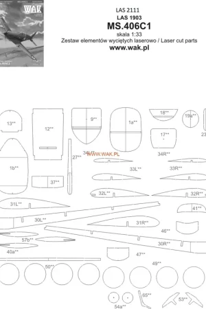 WAK LAS2111-257 Morane-Saulnier 406C1 - Laserowo Wycinane Części Affaire À Saisir