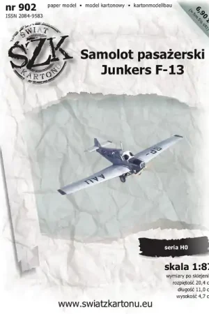 Bon Marché Świat z kartonu 902 Samolot pasażerski Junkers F-13