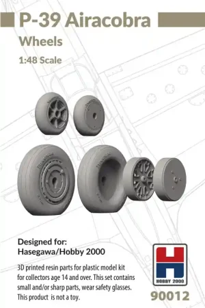 NEW! Hobby 2000 90012 Bell P-39 Airacobra - Wheels Set (for Hasegawa and Hobby 2000 Kits) Offre Limitée