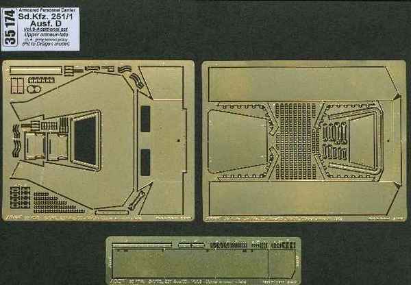 Aber 35174 Sd.Kfz.251/1 Ausf.D-vol.8-add.set-Upper armour-late (DRA) Produit De Marque