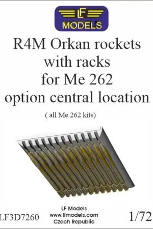 Acheter En Ligne NEW! LF Models 3D7260 Messerschmitt Me-262 A-1 - 3D-Printed R4M Orkan Rockets with Racks (Option Central Location)