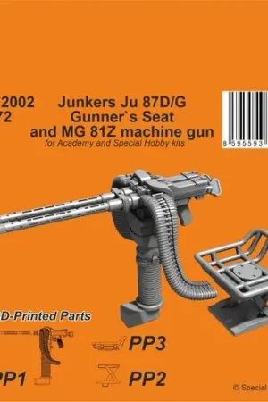 Acheter En Ligne CMK P72002 Junkers Ju 87D/G Gunner‘s seat & MG 81Z