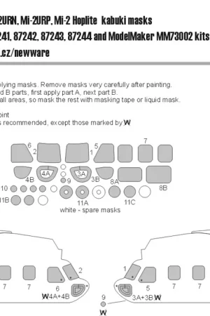 Affaire À Saisir New Ware AM0494 Mi-2T, Mi-2US, Mi-2URN, Mi-2URP, Mi-2 Hoplite kabuki masks for ModelMaker