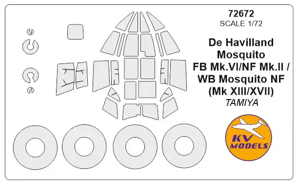 Prix Réduit KV Models 72672 De Havilland Mosquito FB Mk.VI/NF Mk.II / WB Mosquito NF (Mk XIII/XVII) + wheels masks