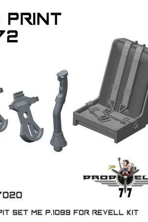 Petit Prix 77propeller 7020 Messerschmitt Me P.1099 - Cockpit Set (for Revell Kits / 3D-Printed)