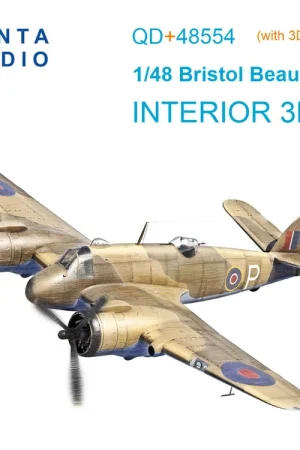 Commander Vite Quinta Studio QD+48554 Bristol Beaufighter Mk.VI - 3D-Printed & Coloured Interior on Decal Paper with 3D-Printed Resin Part (for Tamiya Kits)