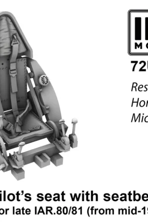 IBG 72U046 Pilot‘s Seat with Seatbelts for IAR-80/81 C (Late, armored, used from mid 1943) 3D-Printed (for IBG kits) Remise