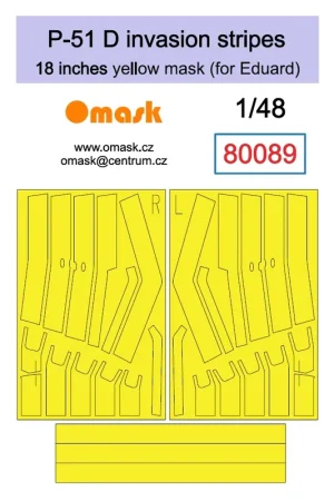 Prix Cassé Omask 80089 P-51 D Invasion Stripes 18" Yellow Mask (For Eduard)