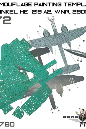 77propeller 080 Heinkel He- 219 A-2 Wnr. 290126 - Camouflage Painting Template (for Hobby 2000 Kits) Satisfait Ou Remboursé