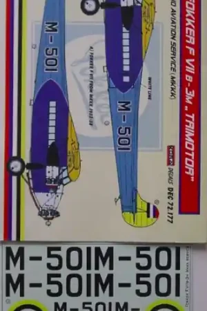 Offre Limitée Kora Models Dec72177 Fokker F-VII/3m Manchurian MKKK