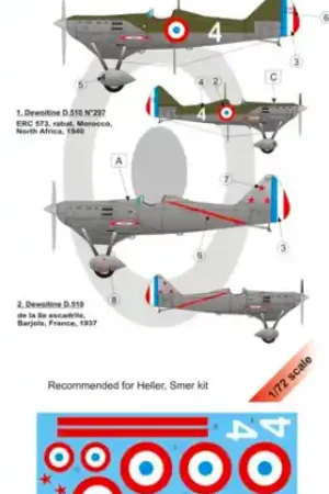 LF Models C72129 Dewoitine D.510 over France Pas Cher