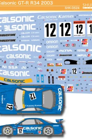 Achat Immédiat Shunko Models D524 Calsonic GT-R R34 2003 (for Tamiya Kits)