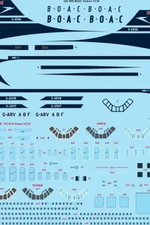 26 Decals 441190 Vickers VC10 - BOAC Delivery Laser Decal with Screen Print Details Produit De Marque