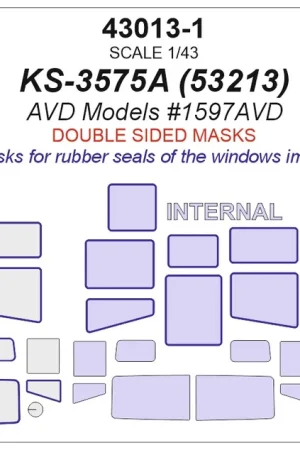 KV Models 43013-1 KS-3575A Crane on Kamaz-53213 Chassis - Mask Set Double-sided (for AVD Models 1597 Kit) Commander Vite
