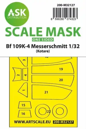 Art Scale Kit M32127 Messerschmitt Bf-109 K-4 - Wheels and Canopy Frame Paint Mask outside only (for Kotare Kits) Meilleur Prix