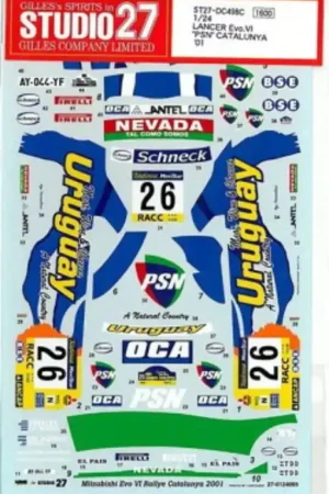 Studio 27 DC0498C Mitsubishi Lancer Evo VI - PSN Catalonia 2001 Decals Set Prix Choc