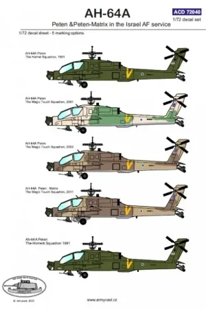Solde Armycast ACD72040 AH-64A - Peten And Peten-Matrix In The Israel AF Service (For Academy 12488)