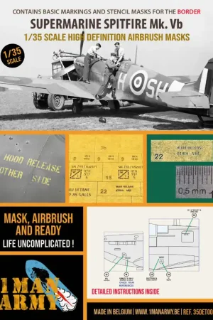 1 Man Army 35DET001 Supermarine Spitfire Mk.Vb (for Border kits) Acheter En Ligne
