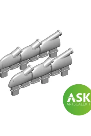 Produit De Marque Art Scale Kit A72034 Supermarine Spitfire Mk.Vb - Exhausts Round Type (3D-Printed / for Eduard Kits)