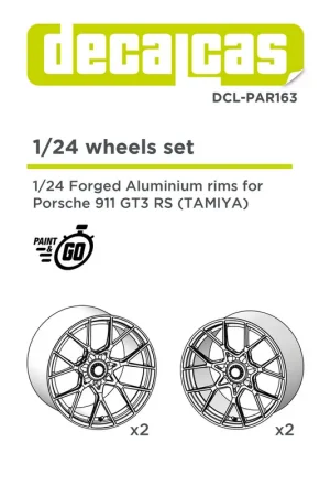 Achat Immédiat Decalcas PAR163 Porsche 911 GT3 RS - Wheels Set Forged Aluminium Rims (for Tamiya 24370 Kit)
