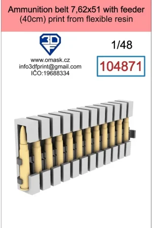 3DF 104871 Ammunition Belt 7,62 x 51 NATO with Feeder (3D-Printed) Retour Gratuit
