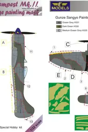 Meilleur Prix LF Models M3273 Hawker Tempest Mk.II Camouflage Painting Mask (For Special Hobby)