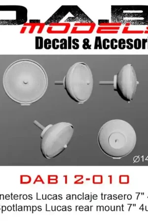 DAB Models 12-010 Spotlamps Lucas rear mount 7" Solde