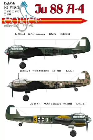Authentique Eagle Editions D154-48 Ju 88 A-4s