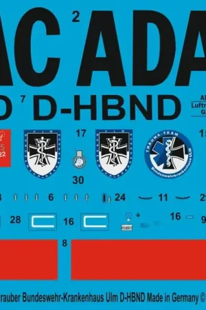 Acheter En Ligne Peddinghaus-Decals 2768 BK 117 ADAC Rescue Helicopter D-HBND German Army Hospital Ulm
