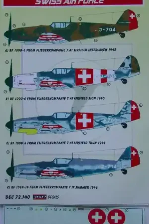 Kora Models Dec72140 Messerschmitt Bf-109G-6/G-14 - Swiss Prix Bas