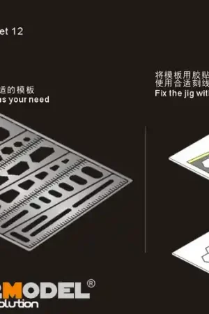 VoyagerModel.Co.Ltd TEZ086 Scribing Template Set 12 Super Prix