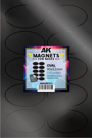 Achat Immédiat AK-Interactive MAGNET019 Oval Magnet For Bases 90x52mm (10 Units)
