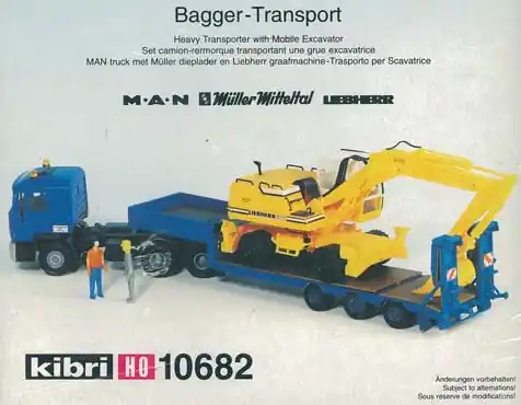 NEW! Kibri 10682 MAN 3-axle with 3-axle Semi-Trailer for Vehicle Transport Achetez Aujourd'hui