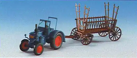 Vente Directe NEW! Kibri 12236 Lanz Tractor with a Wooden Ladder-Type Trailer
